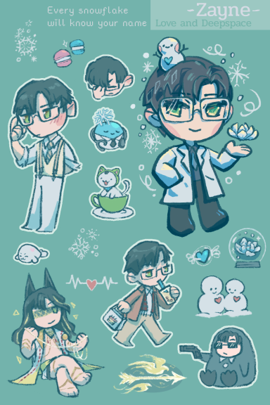 Zayne sticker sheet